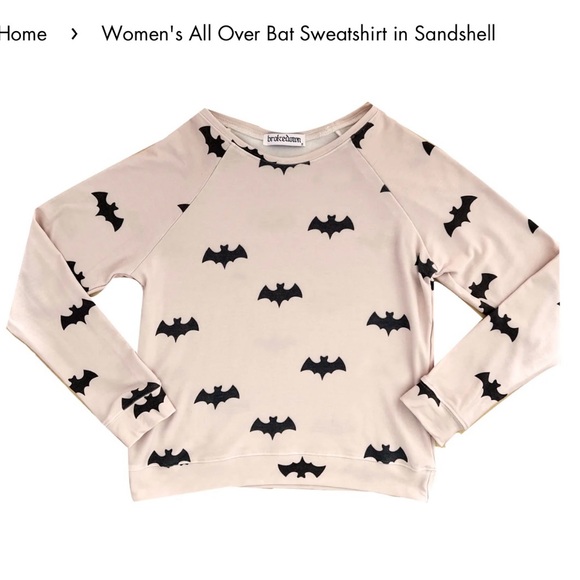 Brokedown Other - Brokedown All Over Bat Sweatshirt in Sandshell Halloween Fall Size 10 Girls